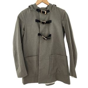 Maje Khaki Cotton Duffle Coat With Buckles